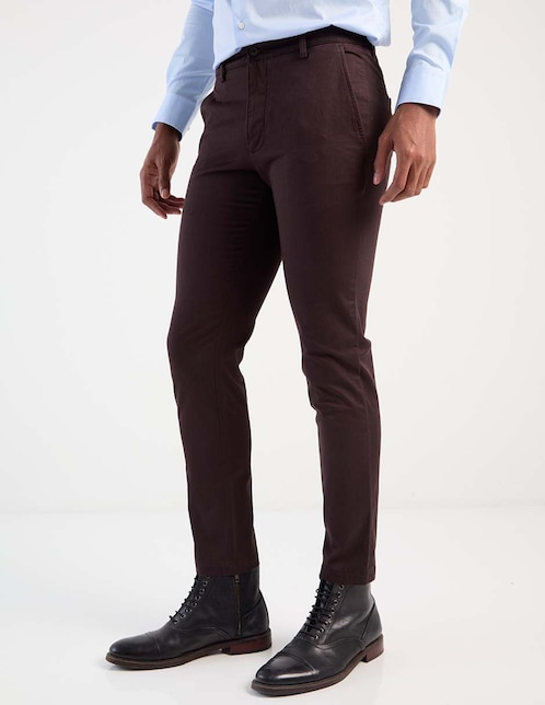 PANTALON SCAPPINO, 33-32, TABACO