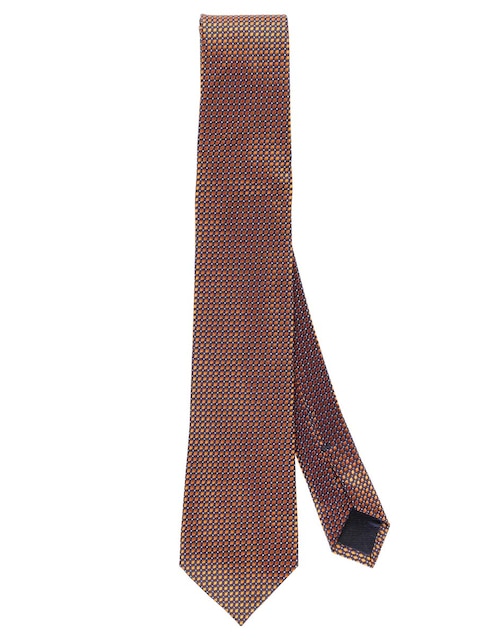 Corbata regular de seda estampado rombos para hombre 1