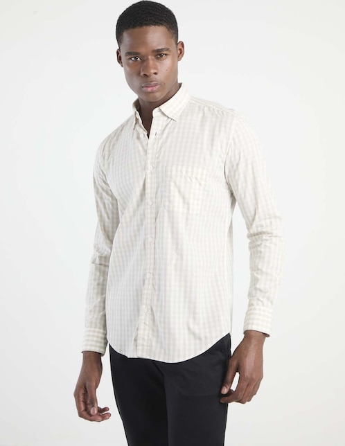 Camisa casual Scappino de algodón manga larga para hombre