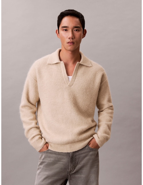 Suéter Calvin Klein cuello camisero para hombre