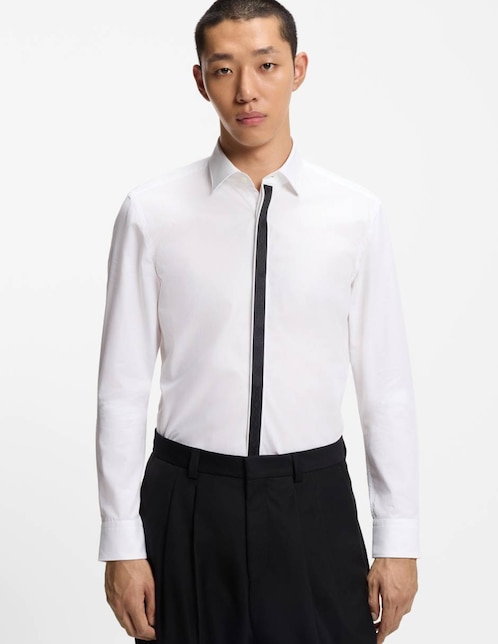 Camisa Hugo manga larga para hombre