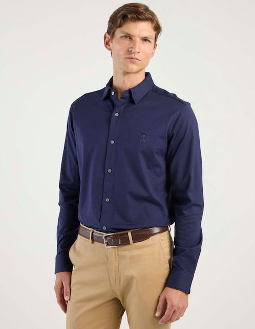Camisa casual de algodón manga larga para hombre 1