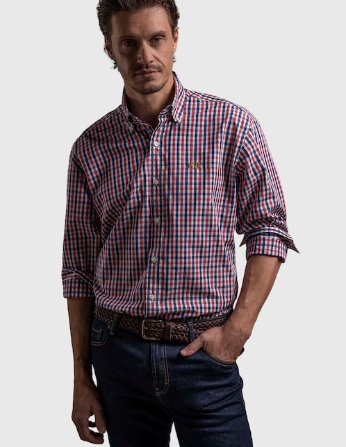 Camisa casual de algodón manga larga para hombre 1