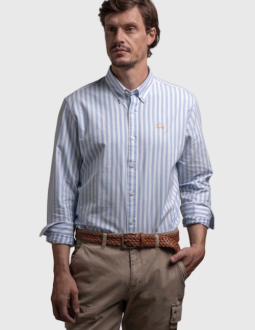 Camisa casual de algodón manga larga para hombre 1