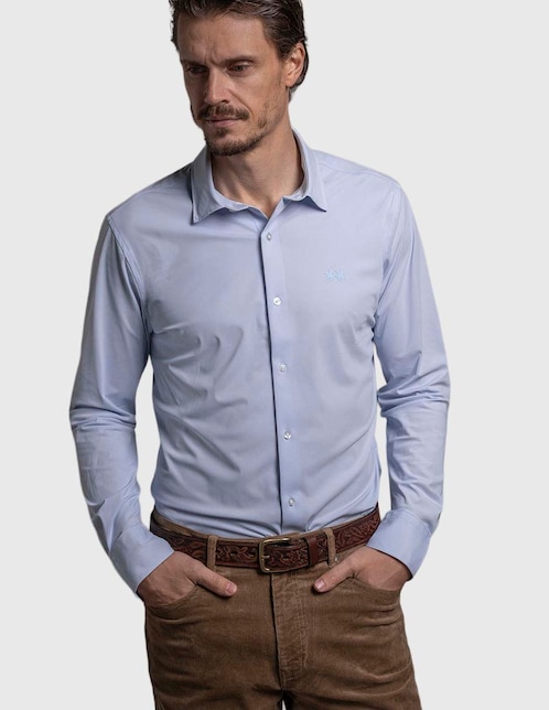 Camisa casual La Martina de algodón manga larga para hombre
