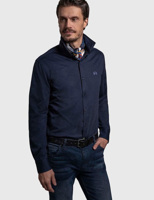 CAMISA LA MARTINA 1923, M, AZUL MARINO