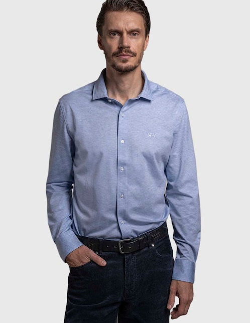 Camisa Business casual de algodón manga larga para hombre 1