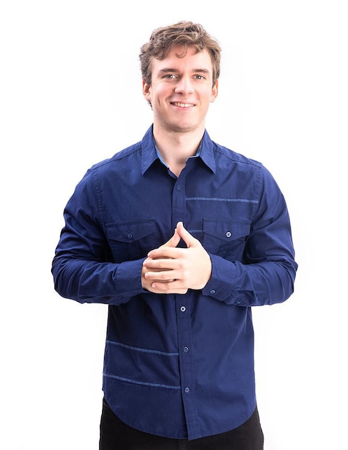 Camisa casual Nautica Jeans de algodón manga larga para hombre