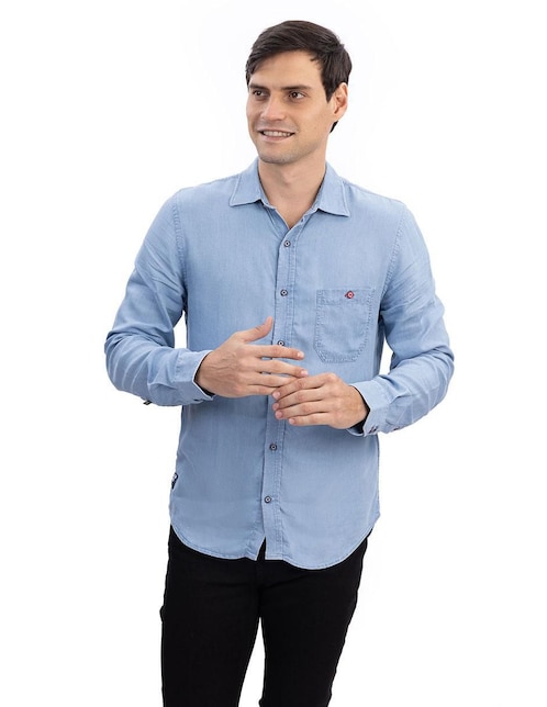 Camisa casual Nautica Jeans manga larga para hombre