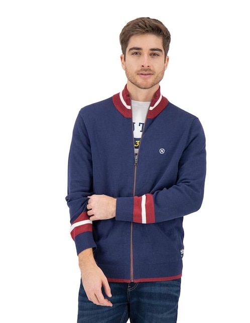 Suuéter Nautica Jeans cuello con cierre para hombre