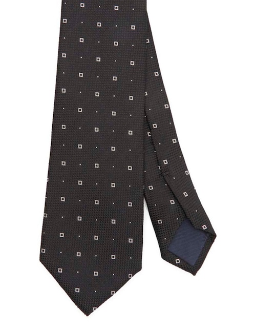 Corbata regular de seda estampado microprint para hombre 1
