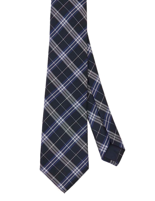 Corbata regular de seda estampado escocés para hombre 1
