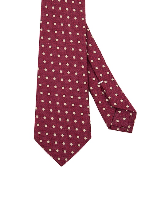 Corbata regular de seda estampado de lunares para hombre 1