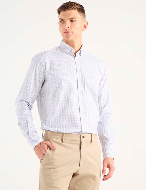 Camisa casual de algodón manga larga para hombre 1