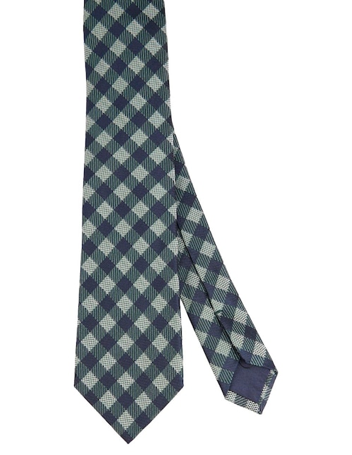 Corbata regular de seda estampado rombos para hombre 1