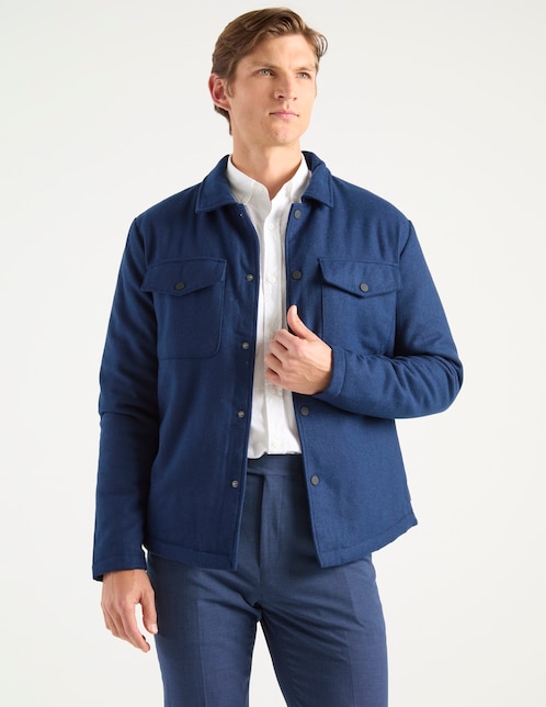 Sobrecamisa casual Scappino de lana manga larga para hombre