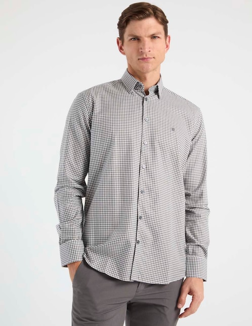 Camisa casual de algodón manga larga para hombre 1