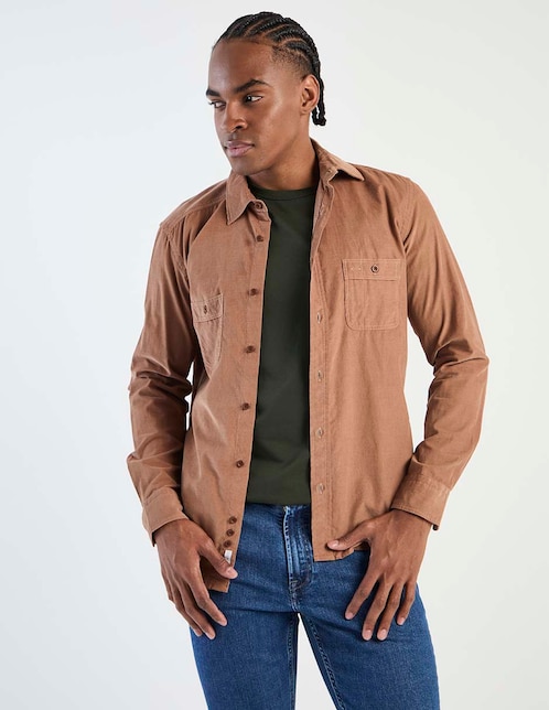 Camisa casual de algodón manga larga para hombre 1