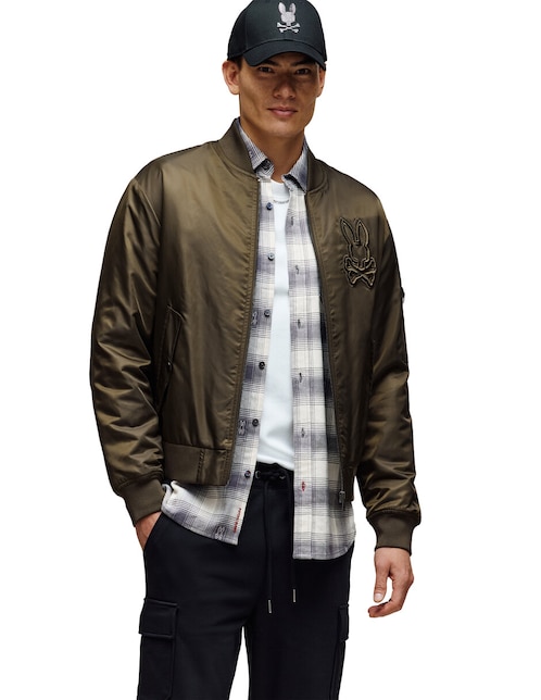 Chamarra bomber Psycho Bunny con bolsillos para hombre