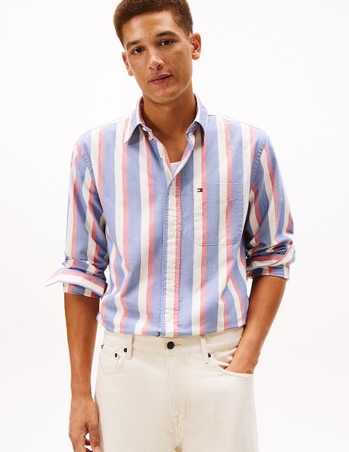 Camisa casual de algodón manga larga para hombre 1