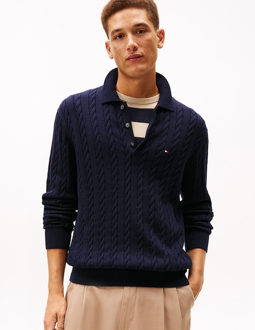 Suéter Tommy Hilfiger cuello polo para hombre