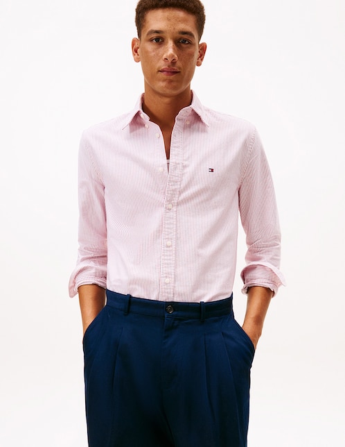 Camisa casual de algodón manga larga para hombre 1