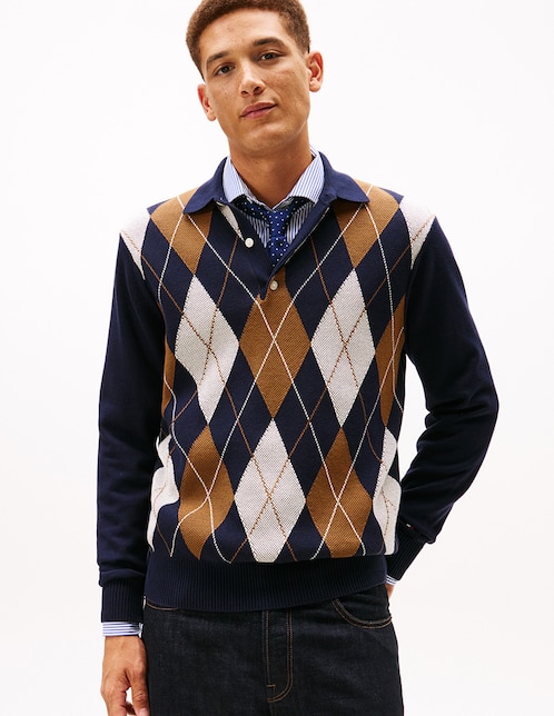 Suéter Tommy Hilfiger cuello polo para hombre