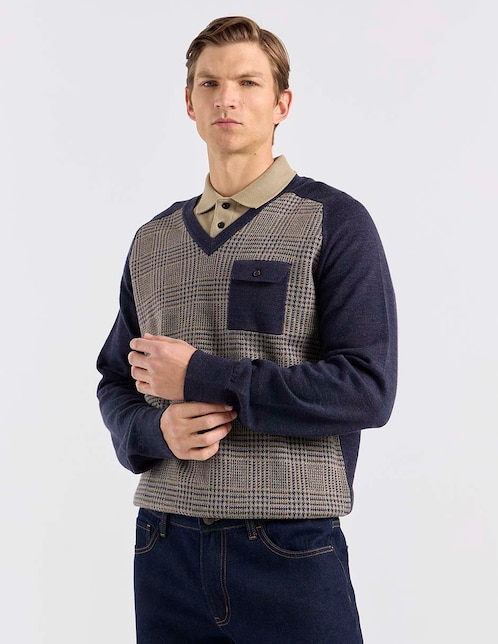 Suéter cuello V para hombre 1