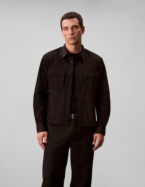 Camisa casual Calvin klein de algodón manga larga para hombre