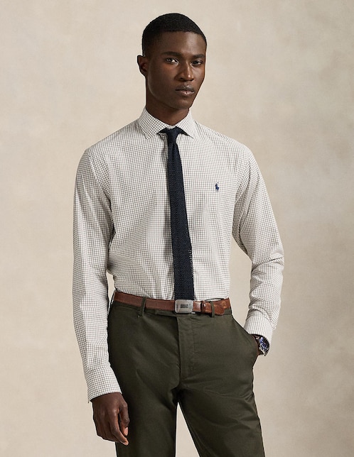 Camisa business casual de algodón manga larga para hombre 1