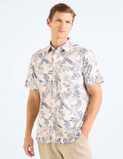 Camisa Nautica casual manga corta para hombre