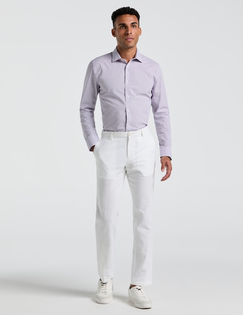 Pantalón casual chino regular de lino para hombre 1