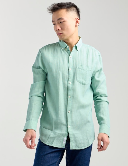 Camisa casual manga larga para hombre 1