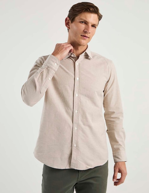 Camisa casual manga larga para hombre 1