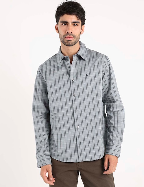 Camisa casual de algodón manga larga para hombre 1