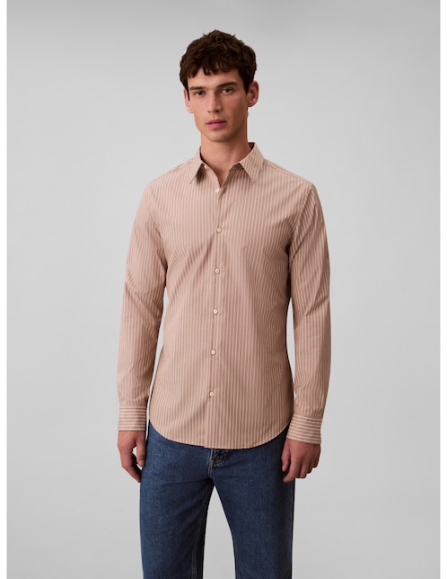 Camisa casual de algodón manga larga para hombre 1