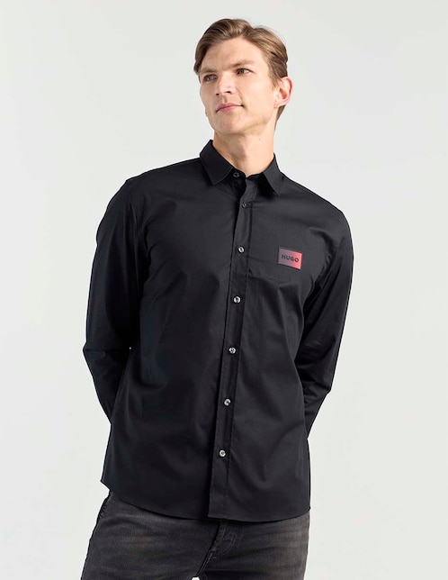 Camisa casual Hugo de algodón manga larga para hombre