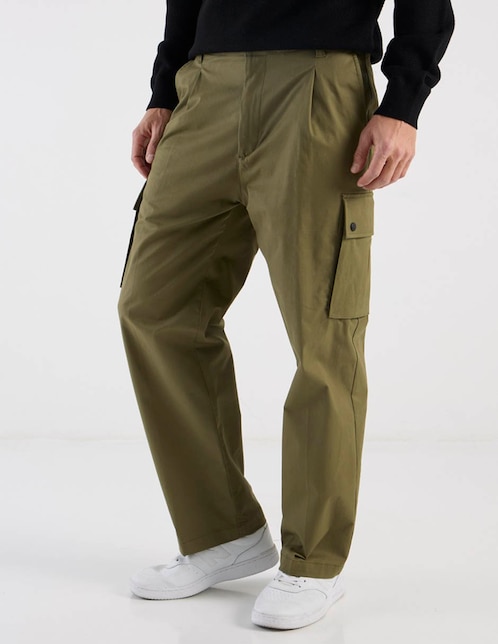 Pantalón cargo recto Hugo de algodón para hombre