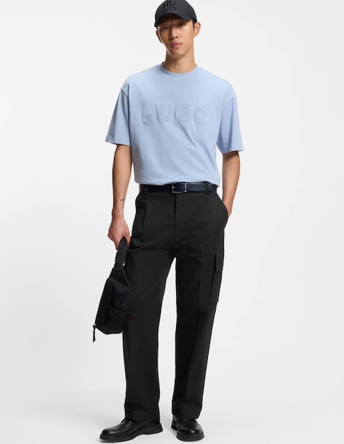 Pantalón business casual cargo recto Hugo de algodón para hombre