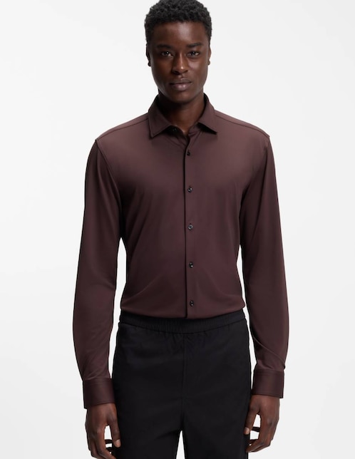 Camisa casual Hugo manga larga para hombre