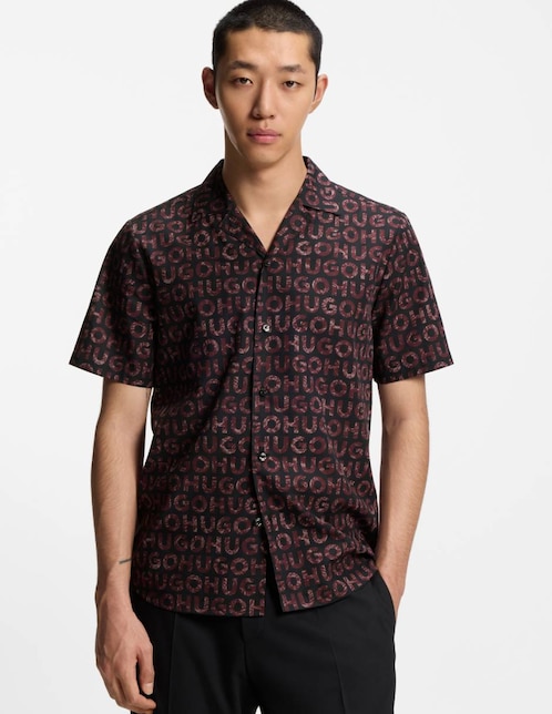 Camisa casual Hugo de algodón manga corta para hombre