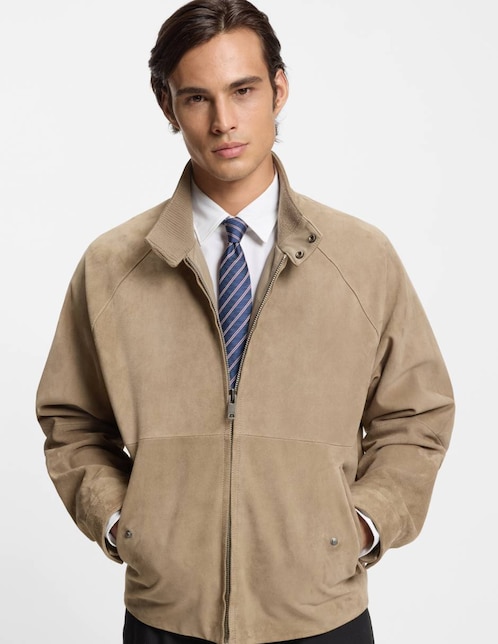 Chamarra casual Hugo de piel para hombre