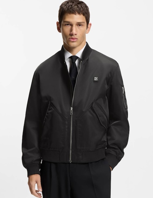 Chamarra bomber Hugo impermeable de piel para hombre
