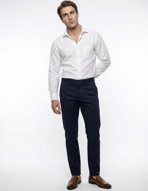Camisa de vestir de algodón manga larga para hombre 1