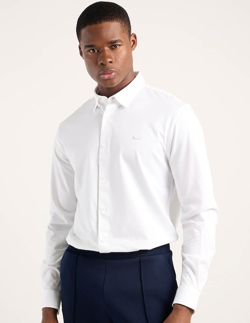 Camisa business casual de algodón manga larga para hombre 1