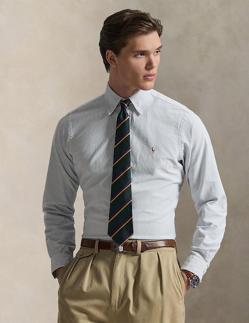 Camisa business casual Polo Rl manga larga para hombre