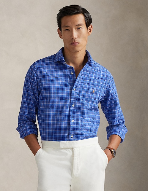 Camisa business casual de algodón manga larga para hombre 1
