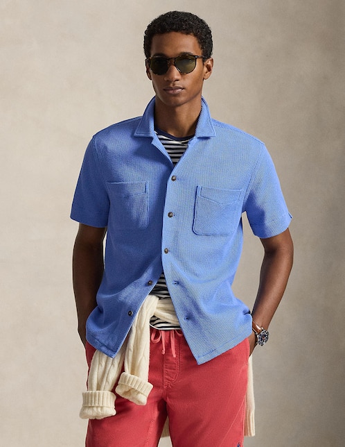 Camisa casual de algodón manga corta para hombre 1