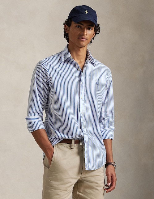 Camisa casual de algodón manga larga para hombre 1
