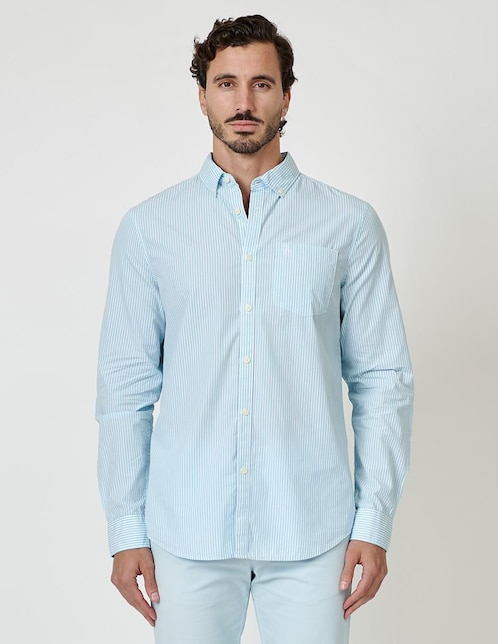 Camisa casual Original Penguin de algodón manga larga para hombre